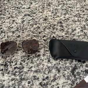 Women’s  Gold Frame Brown Lens Sunglasses